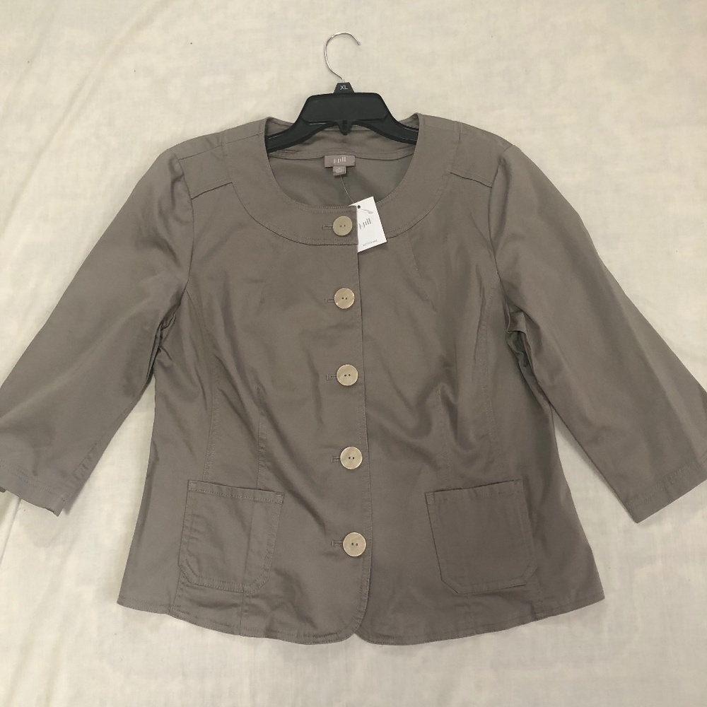 J Jill Woman’s Jacket/Blazer NWT Lightweight size 16 Petite Dark Beige